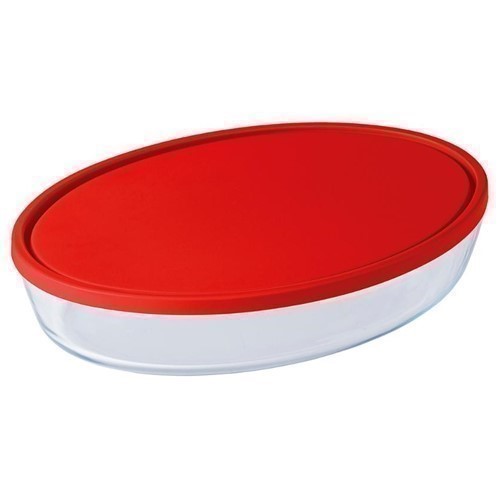 FUENTE OVAL OCUISINE C/TAPA ROJA COOK&STORE